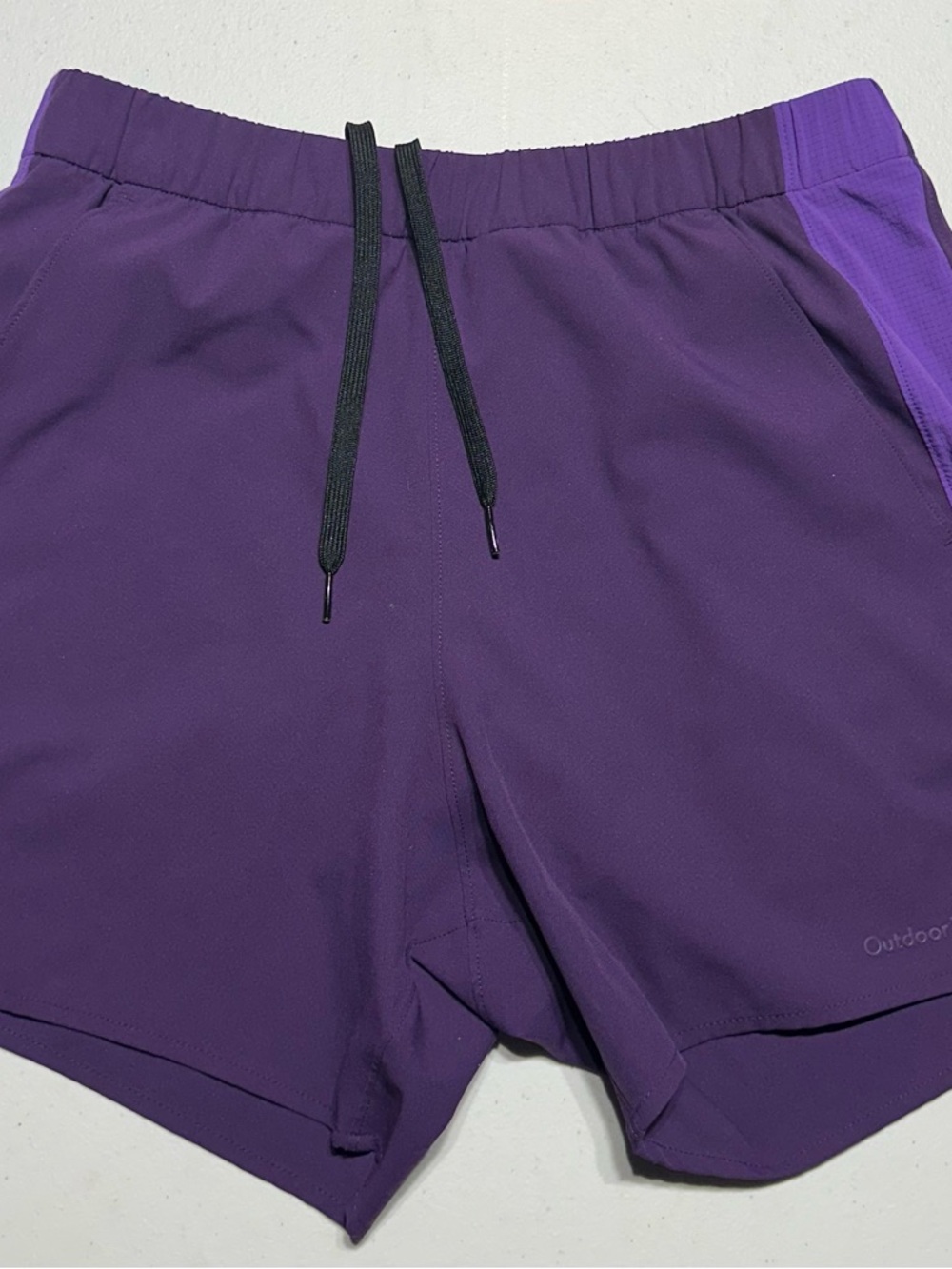 Outdoor Voices Shorts Mens Small 5 in. Purple Running Lined Mesh Zip Pocket Gym
